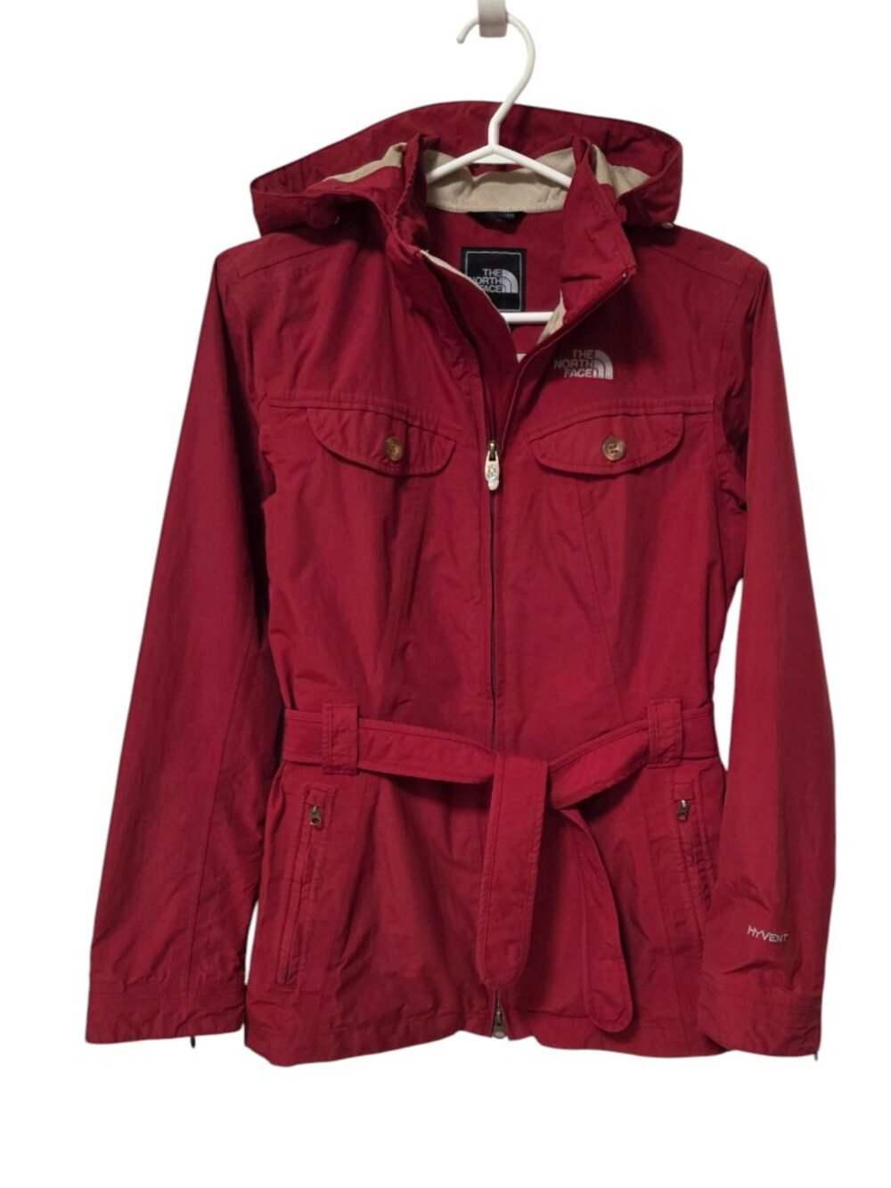 The North Face HyVent Belted Women's Jacket Detachable Hood size Small